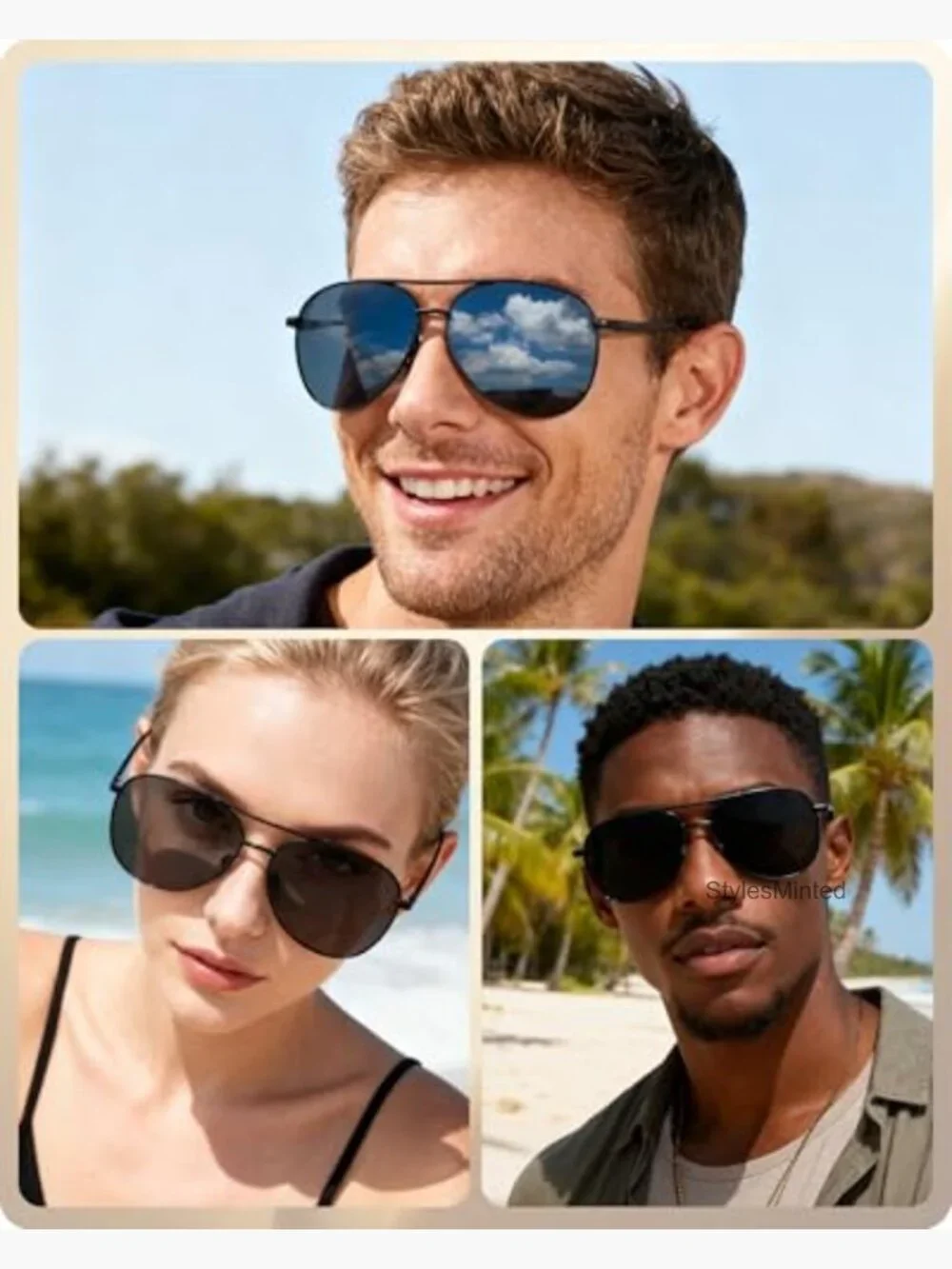 Polarized Aviator Sunglasses UV400 Protection Retro Driving Sports Metal Frame